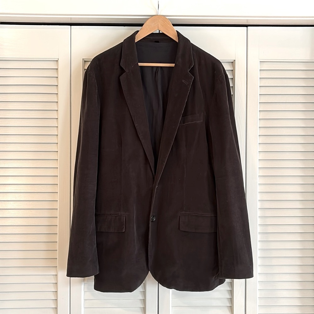 J. Crew Charcoal Gray Cotton Corduroy Blazer Two Button Lined Men’s Size Large